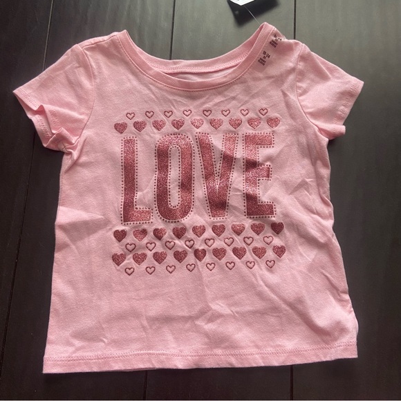 NWT The Children’s Place baby girl graphic glitter t-shirts size 18-24M - Picture 6 of 7